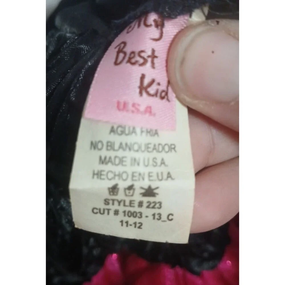 Stunning Girl's Chic Fuchsia/Black Flower Girl Pageant Party Dress Size 11-12 Y
